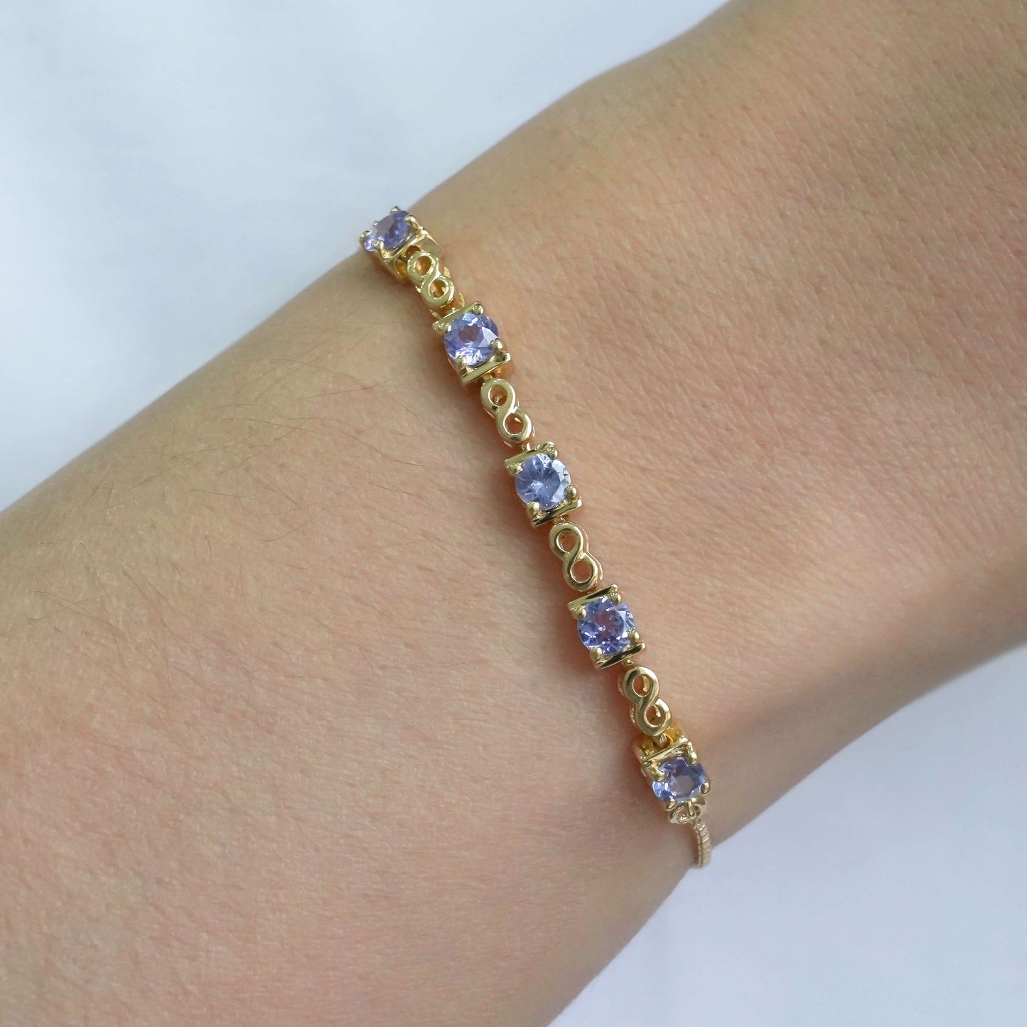 SZ16594 Bracelet Silver 925 Tanzanite (Gold Plated)