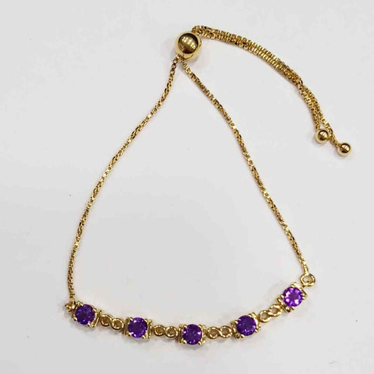 SZ16595 Bracelet Silver 925 African Amethyst (Gold Plated)