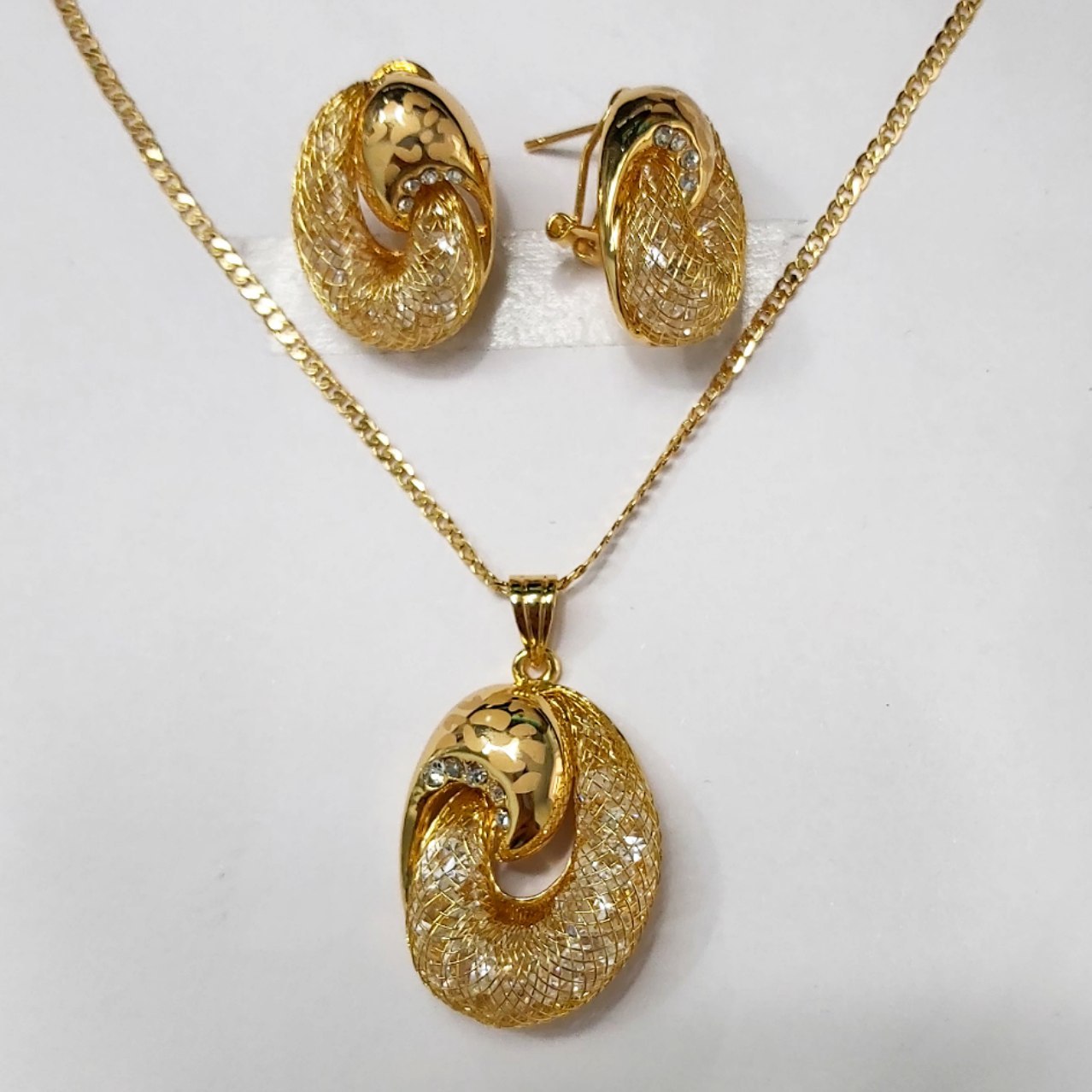 CC01679 Set Gold Plated Copper Crystal