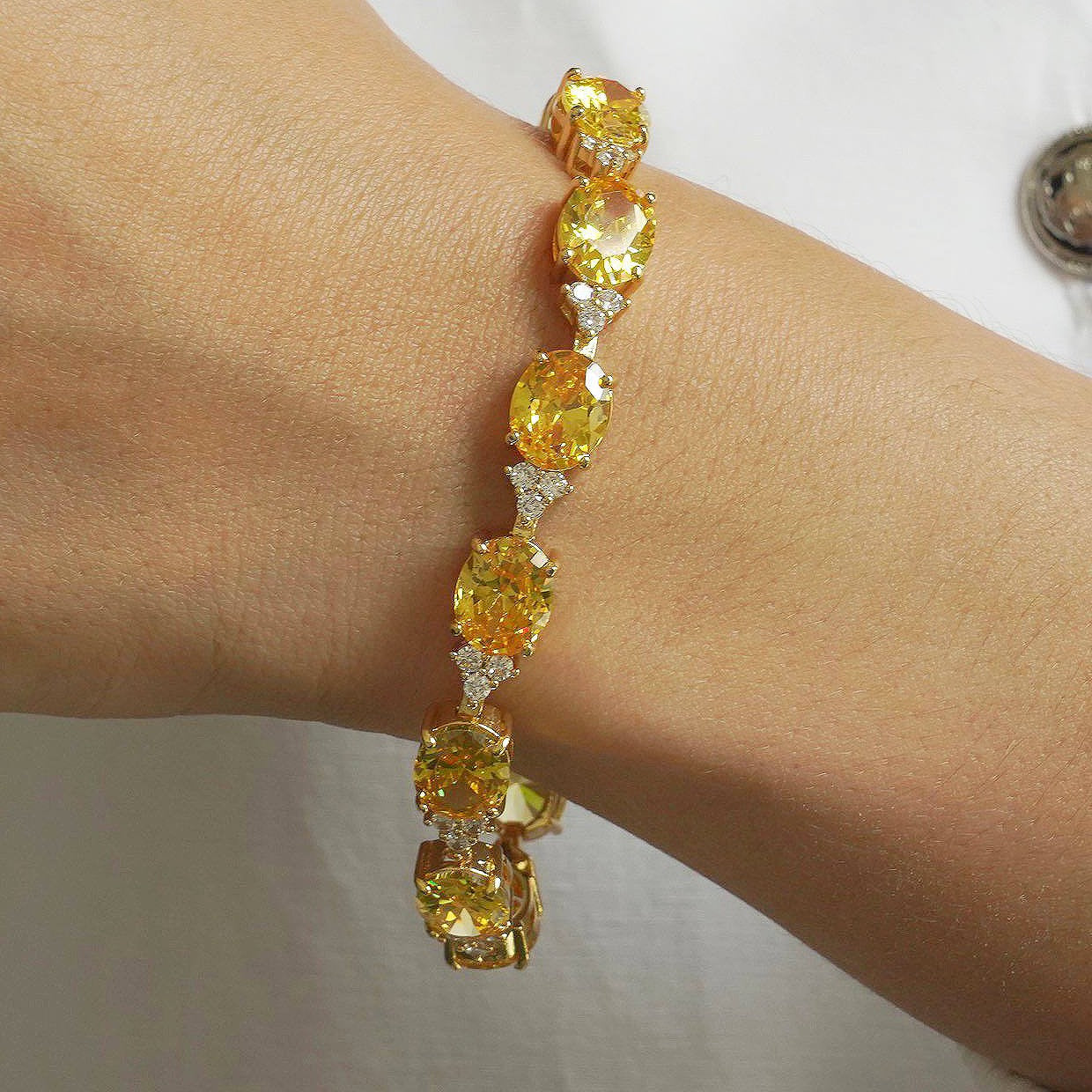 CC01525 Bracelet 18K Yellow Gold Plated Brass Cubic Zirconia