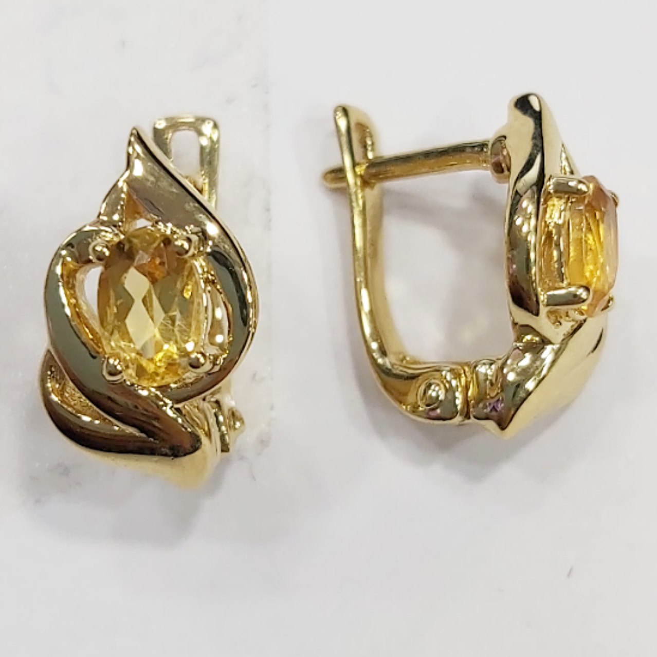 SZ16726 Zirak Silver 925 Citrine (Gold Plated)