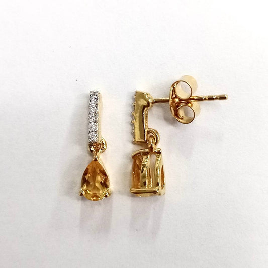 SZ16197 Studs Silver 925 Citrine Pianite (Gold Plated)