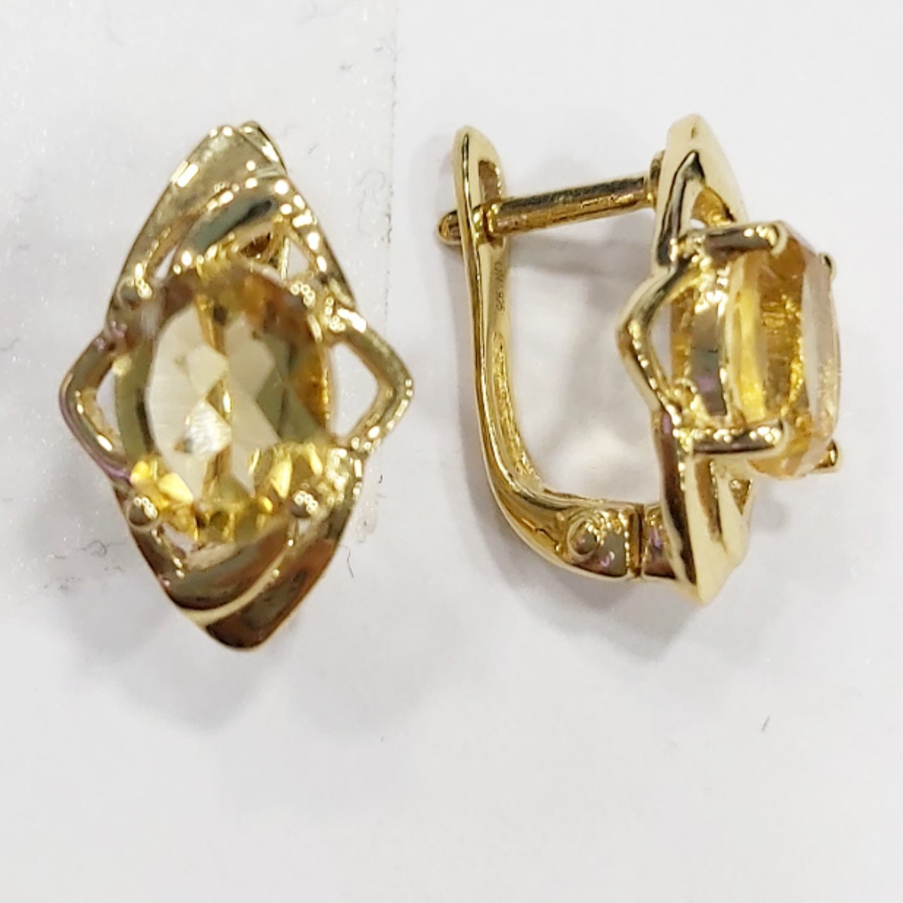 SZ16729 Zirak Silver 925 Citrine (Gold Plated)