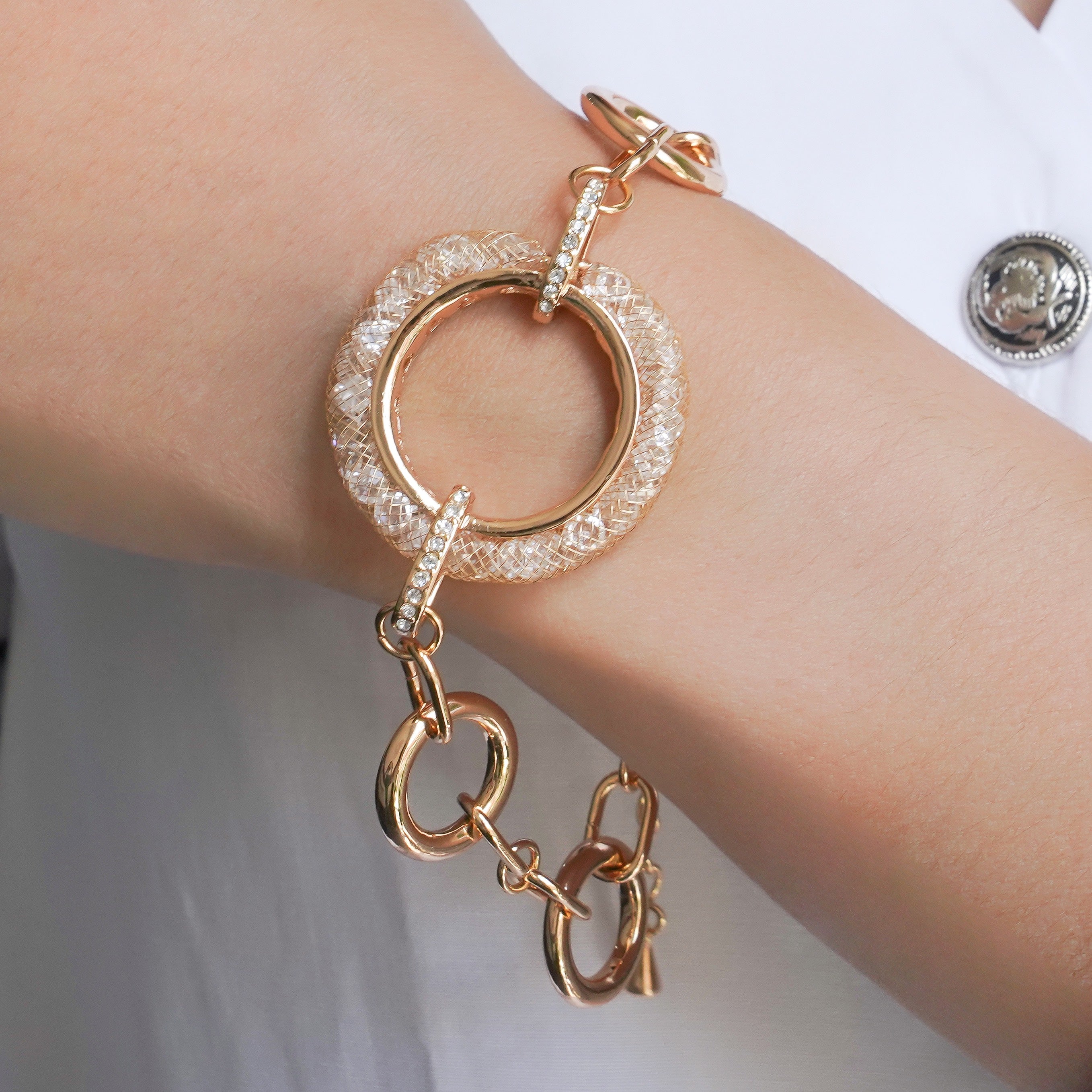 CC01335 Bracelet 18K Gold Plated Copper Crystal