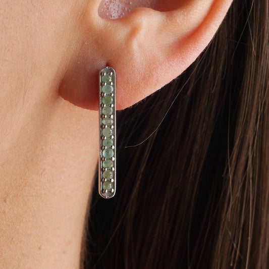 SZ12339 Earrings Silver 925 Brazilian Emerald