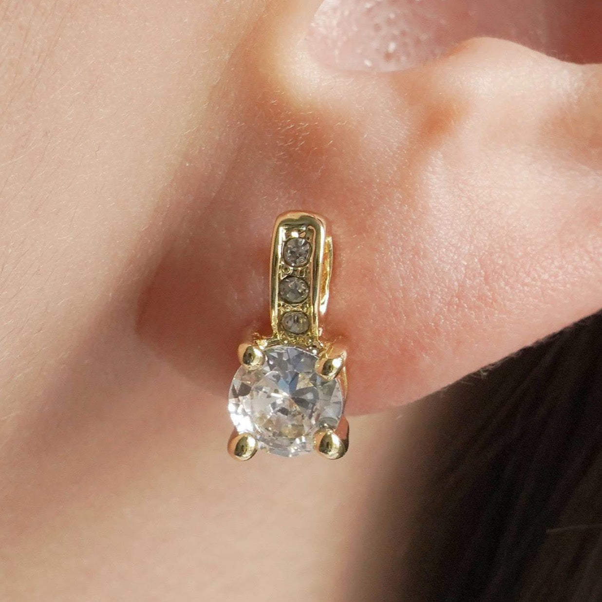 CC01686 Earrings Yellow gold plated Copper Cubic zirconia