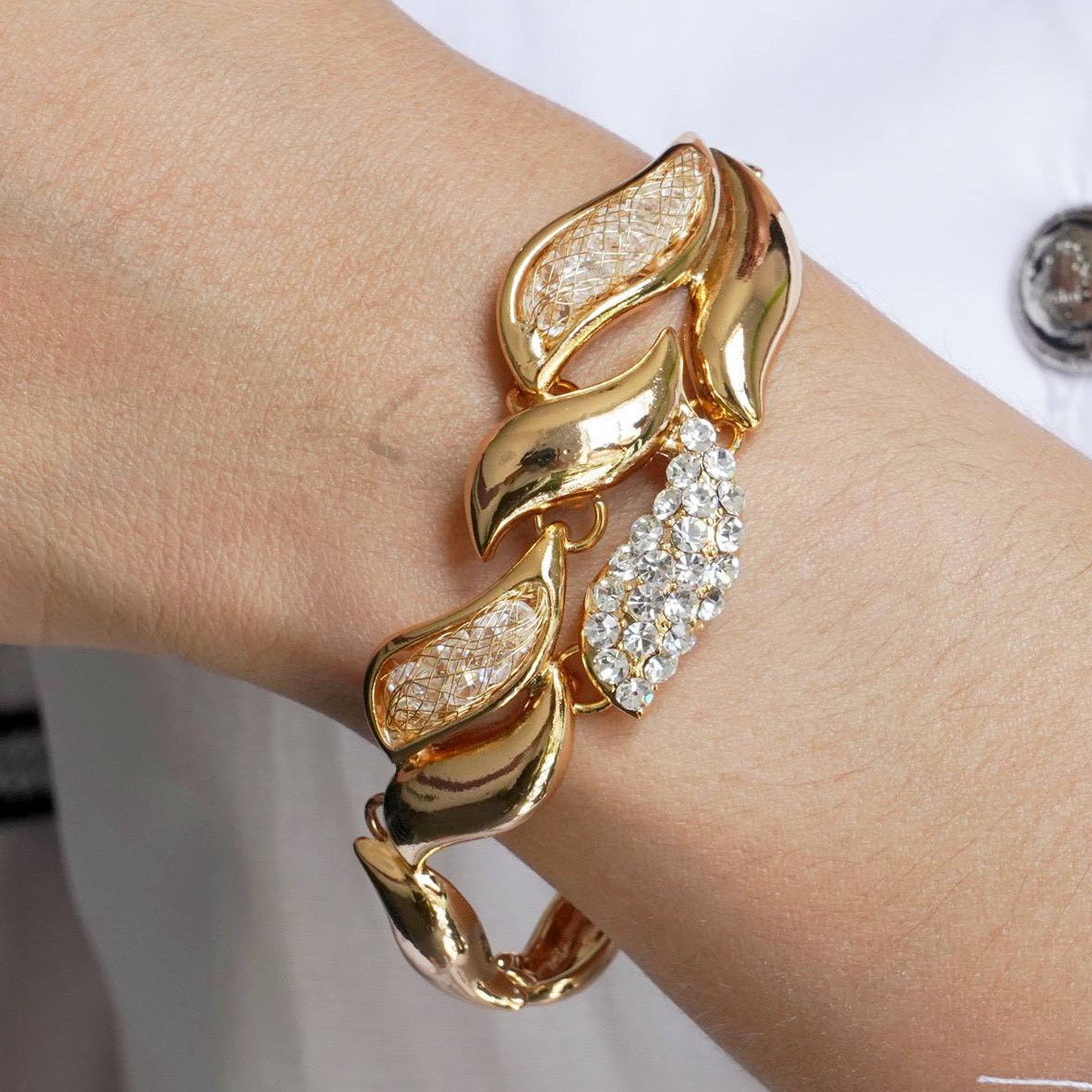 CC01332 Bracelet 18K Gold Plated Copper Crystal