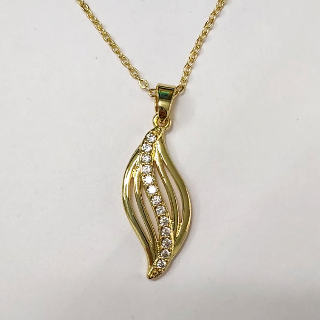 CC01747 Necklace 18K Yellow Gold Plated Copper Cubic Zirconia