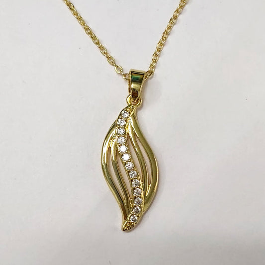 CC01747 Necklace 18K Yellow Gold Plated Copper Cubic Zirconia