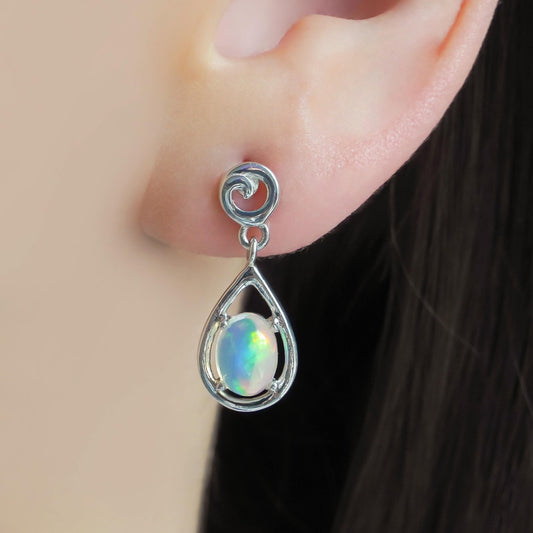 SZ12450 Earrings Silver 925 Ethiopian Opal