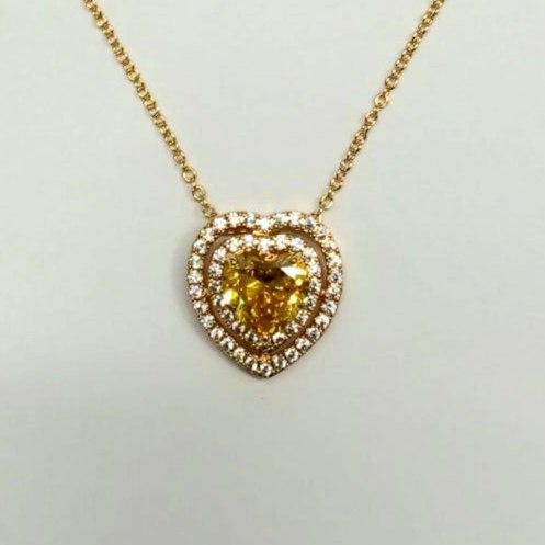 CC02037 Necklace 18K Yellow Gold Plated Copper Crystal