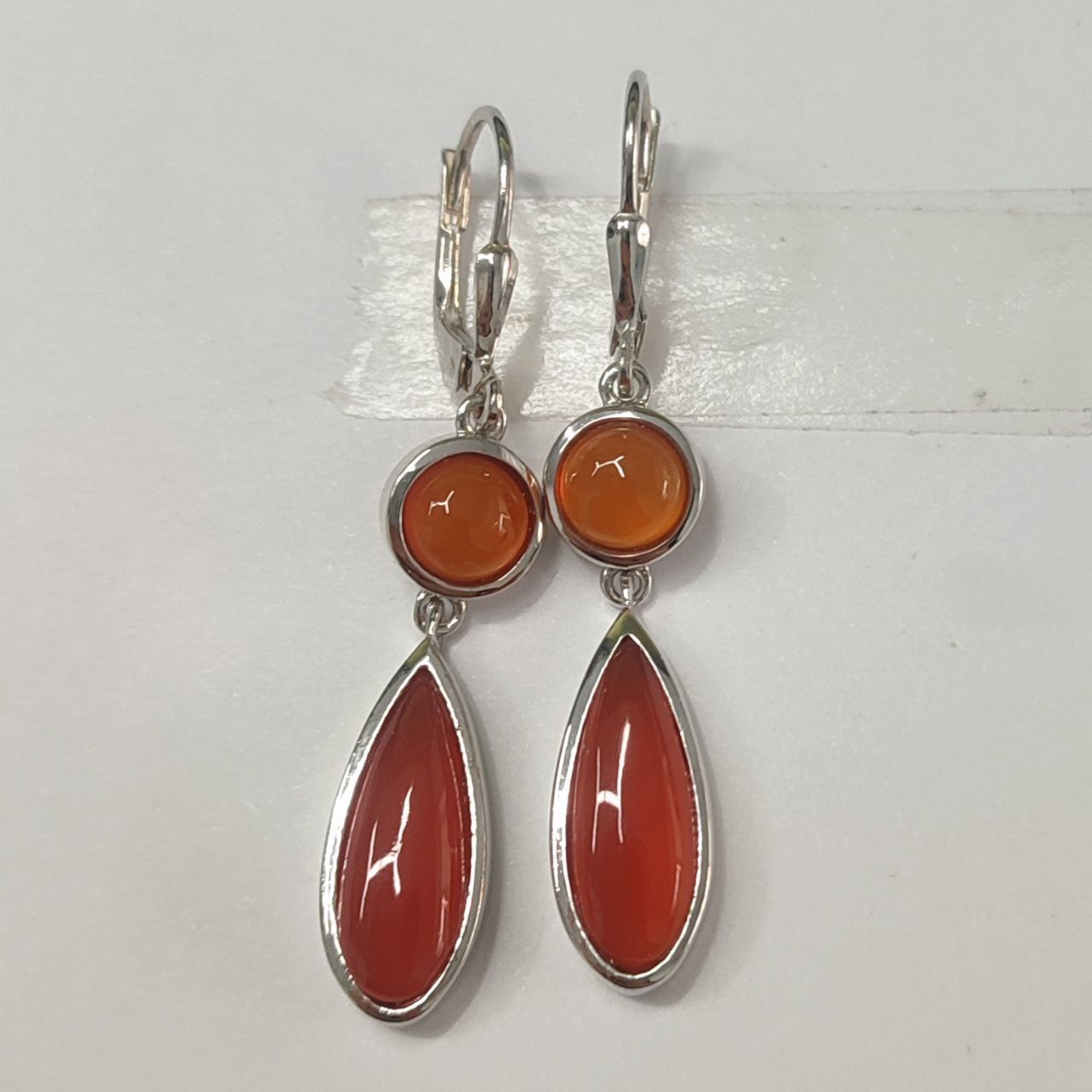 SZ12768 Earrings Silver 925 Carnelian