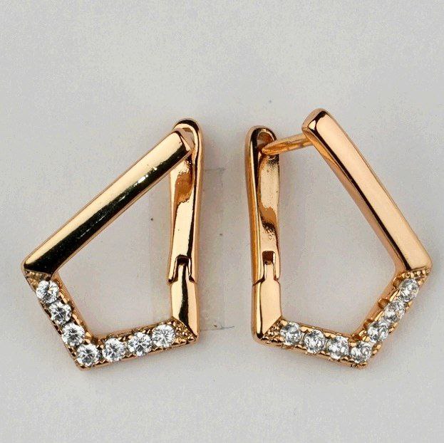 CC00028 Earrings Brass Cubic Zirconia 18K gold plated