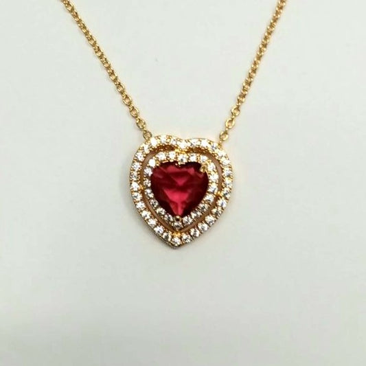 CC02038 Necklace 18K Yellow Gold Plated Copper Crystal