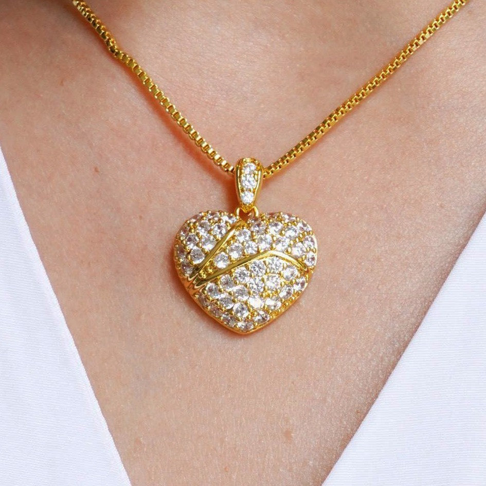 CC01368 Necklace 18K Yellow Gold Plated Copper Cubic Zirconia