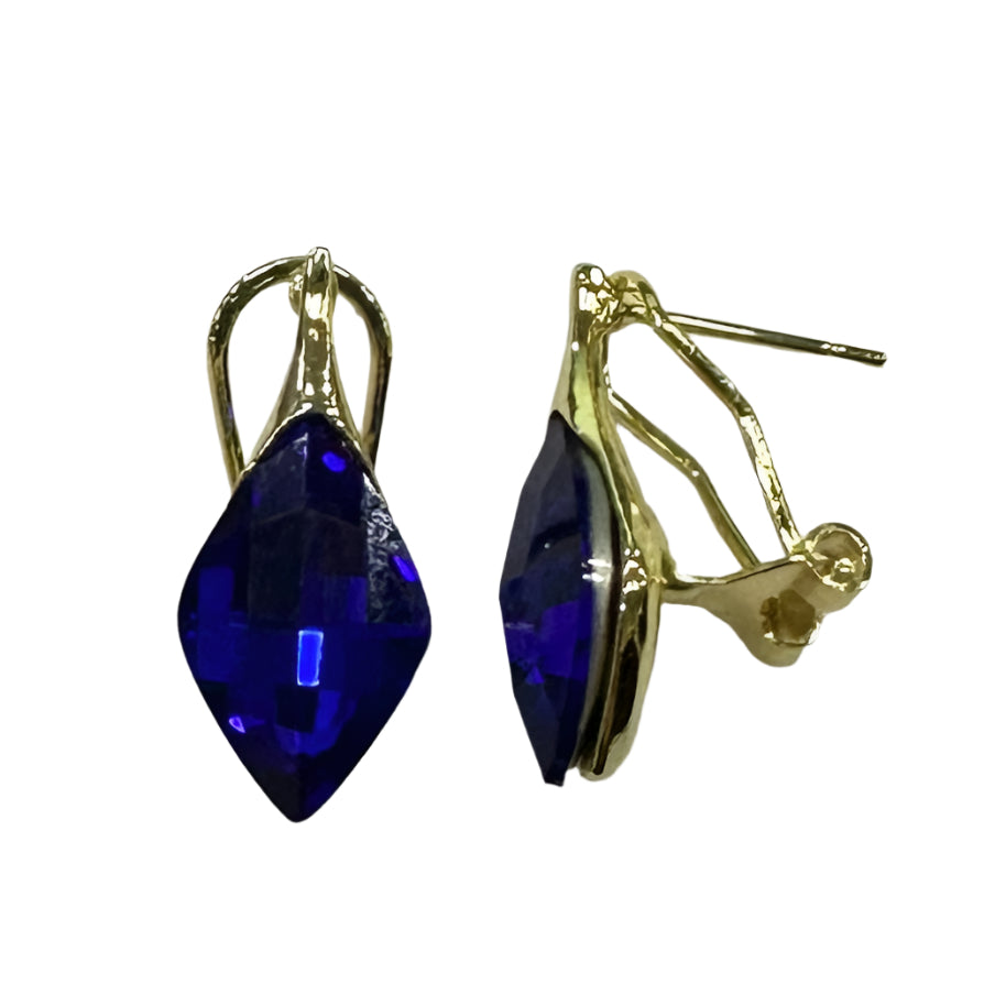 CC02270 Earrings 18K Yellow Gold Plated Copper Crystal