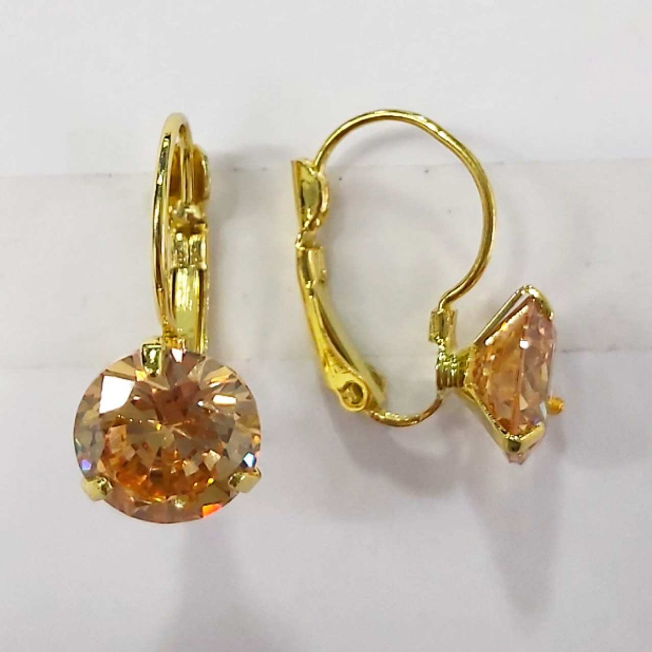 CC01665 Earrings Yellow gold plated Copper Cubic zirconia