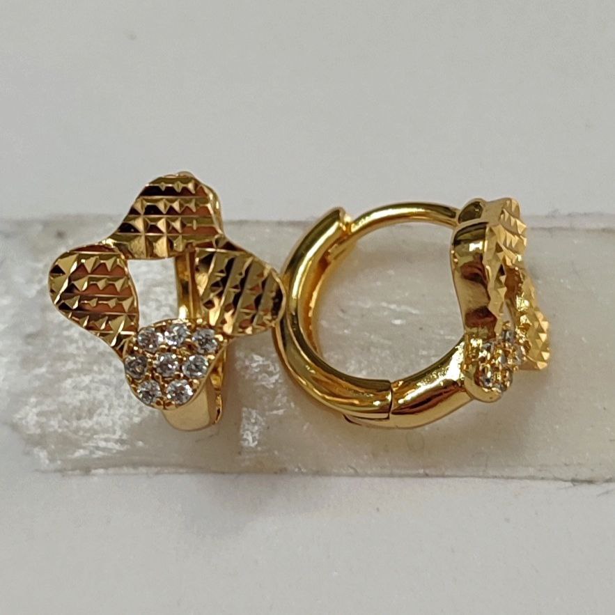 CC00781 Earrings 24K Gold Plated Brass Cubic Zirconia