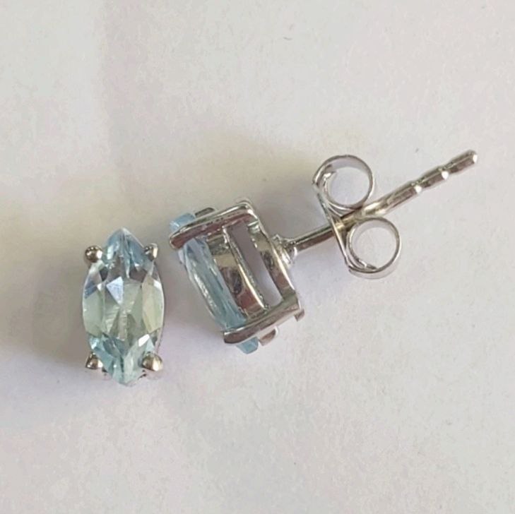 Серьги SZ12271 Серебро 925 Топаз Небесно-голубой