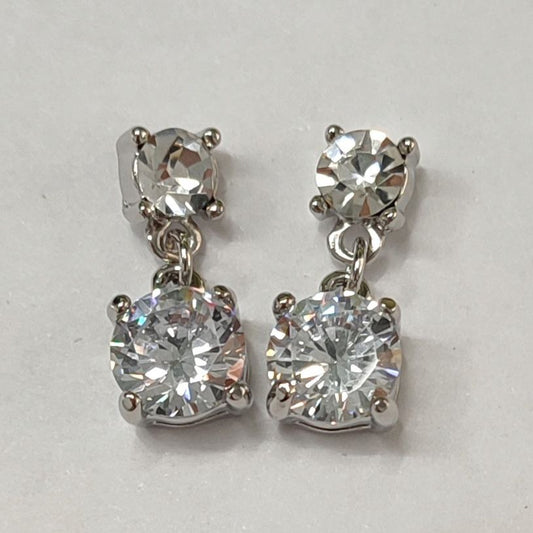 CC00238 Earrings Copper Cubic Zirconia white gold plated 18K