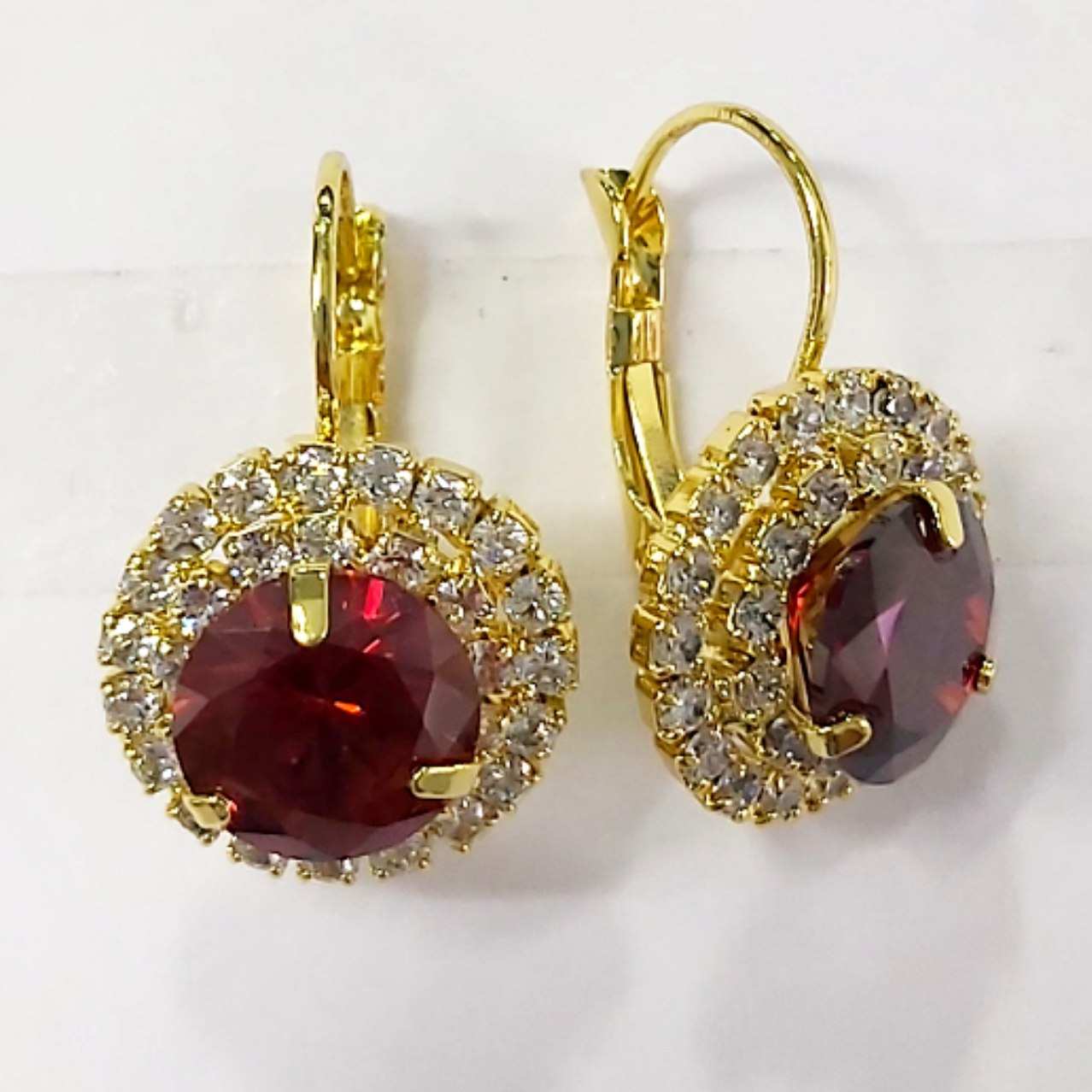 CC01807 Earrings 18K Yellow Gold Plated Copper Cubic Zirconia