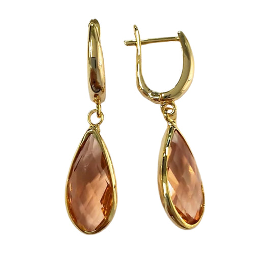 CC01853 Earrings 18K Gold Plated Copper Crystal