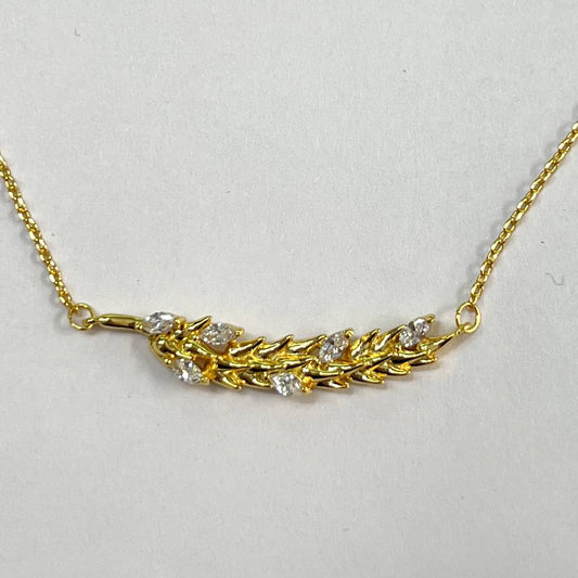 CC01850 Necklace 18K Yellow Gold Plated Copper Cubic Zirconia