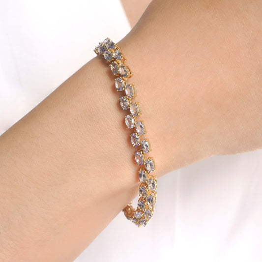 SZ13898 Bracelet Silver 925 Tanzanite (Gold plated)