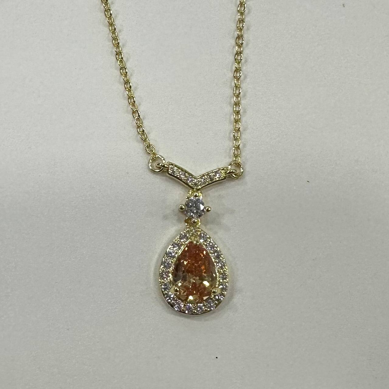 CC02298 Pendant 18K yellow gold plated Copper cubic zirconia