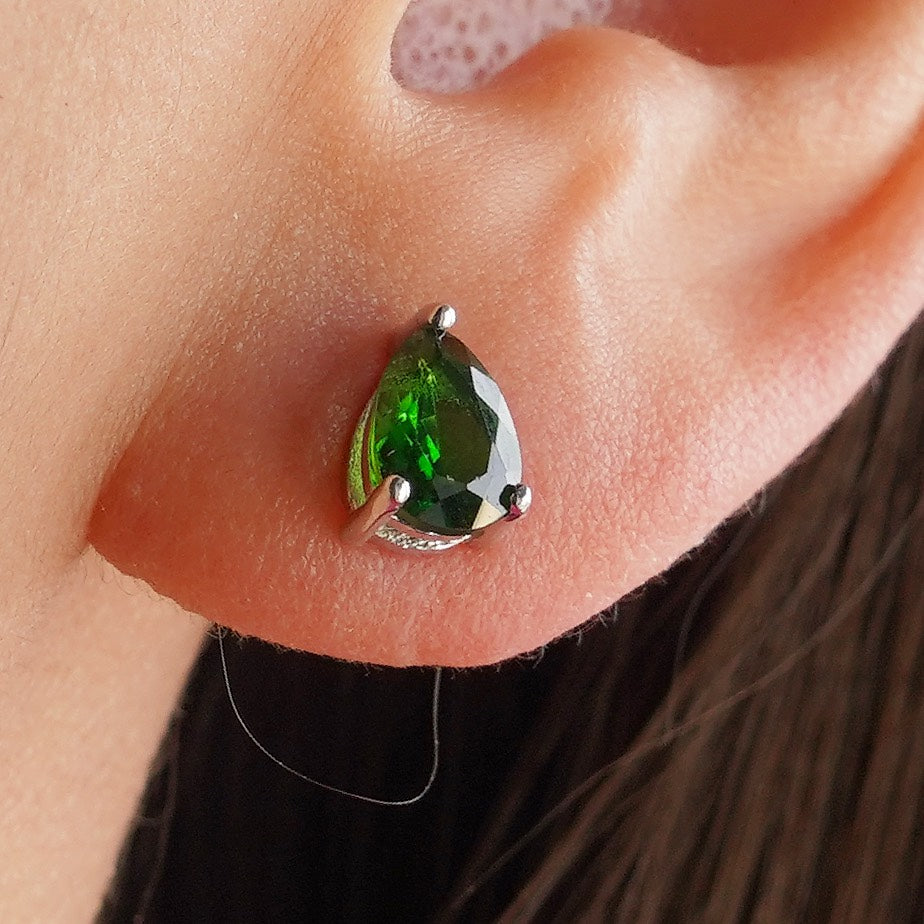 SZ12402 Earrings Silver 925 Chrome diopside