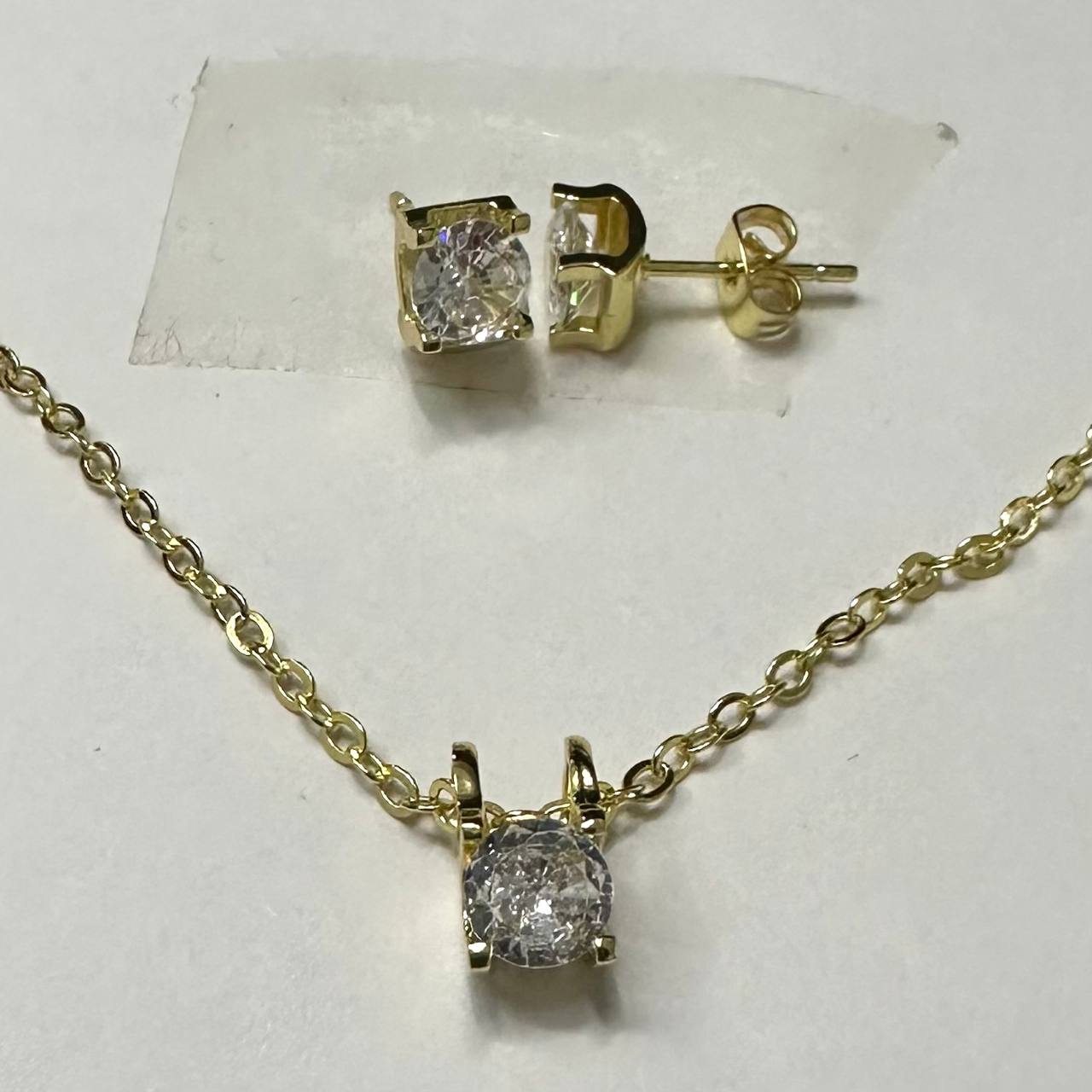 CC01974 Set 18K Yellow Gold Plated Copper Cubic Zirconia