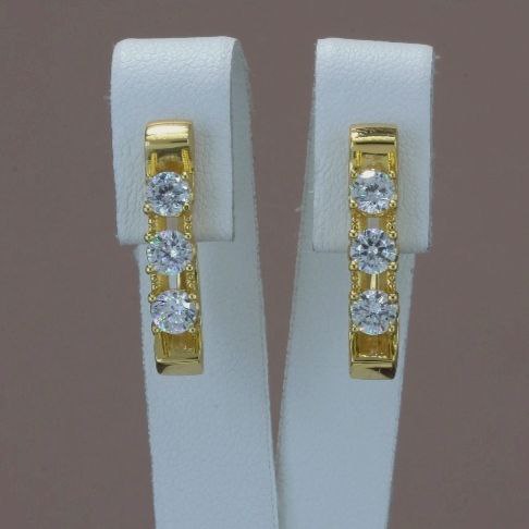 CC01042 Earrings 18K yellow gold plated Copper Cubic zirconia