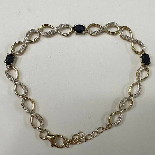 SZ16947 Bracelet Silver 925 Kataragama Sapphire Fianite (Gold Plated)