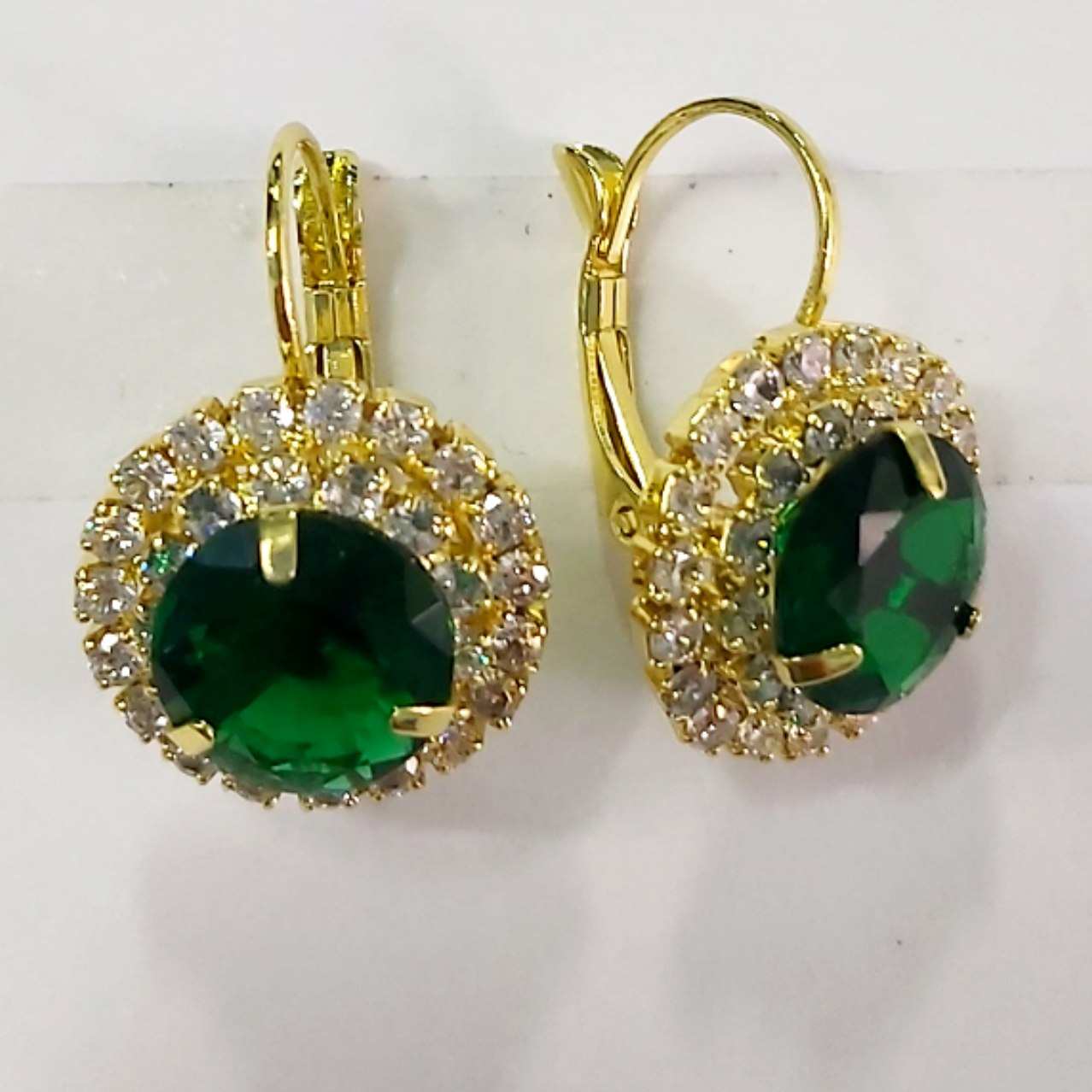 CC02022 Earrings 18K Yellow Gold Plated Copper Cubic Zirconia