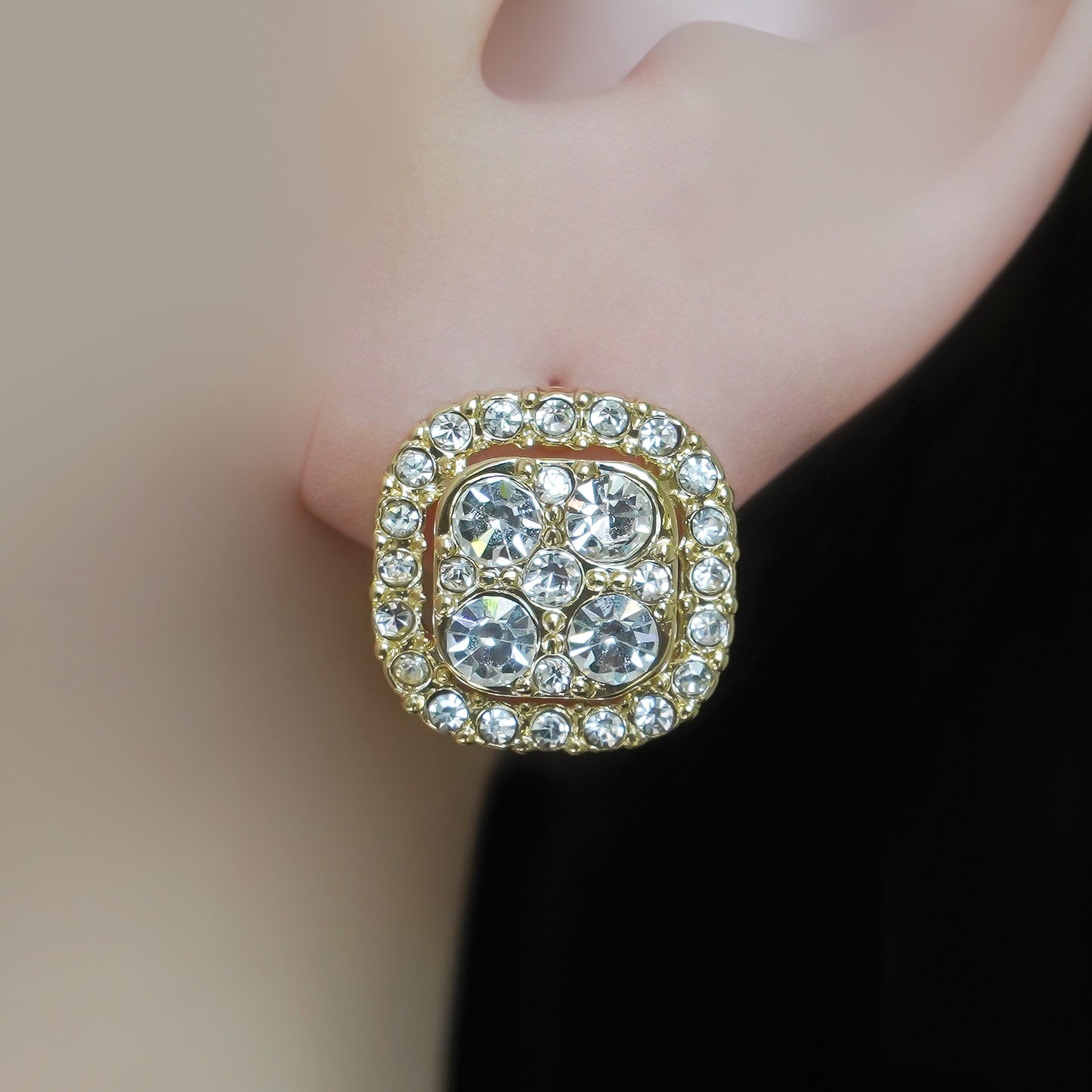 CC02353 Earrings 18K yellow gold plated Copper cubic zirconia