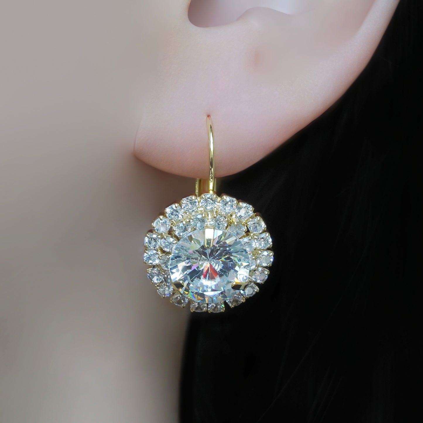 CC02237 Earrings 18K Yellow Gold Plated Alloy Crystal