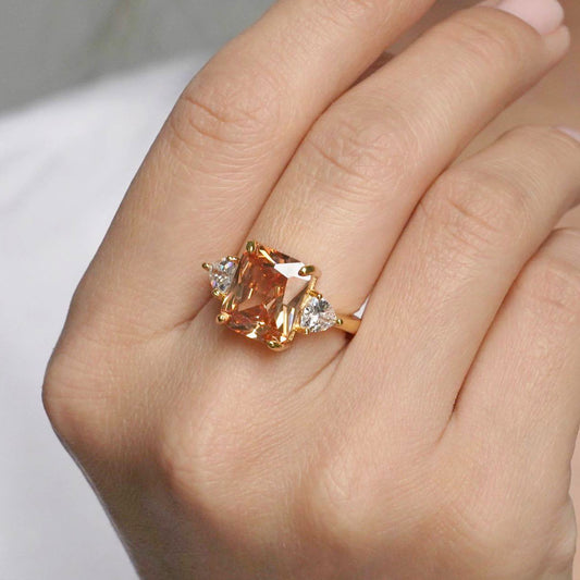 CC02060 Ring 18K Yellow Gold Plated Copper Crystal