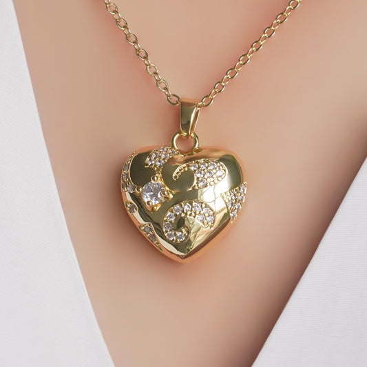 CC02007 Necklace 18K Yellow Gold Plated Copper Cubic Zirconia