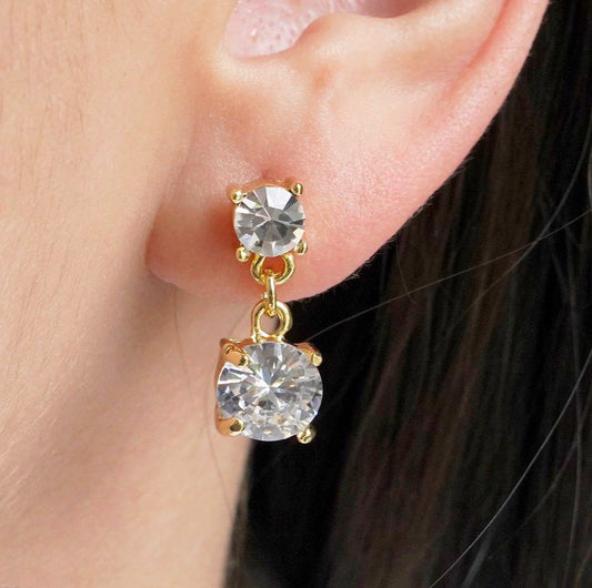 CC01652 Earrings Yellow gold plated Copper Cubic zirconia