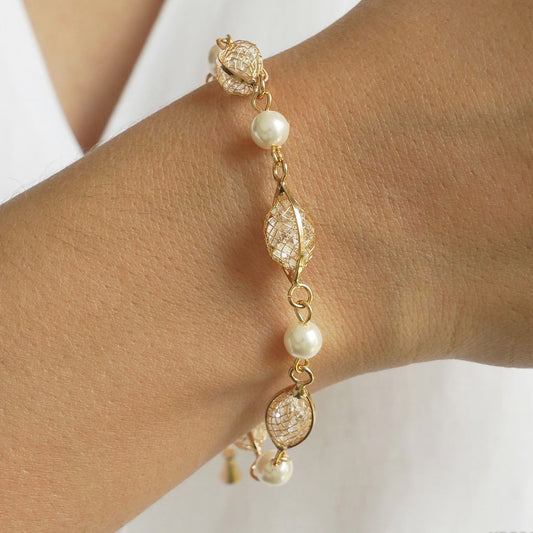 CC01522 Bracelet 18K Gold Plated Copper Crystal