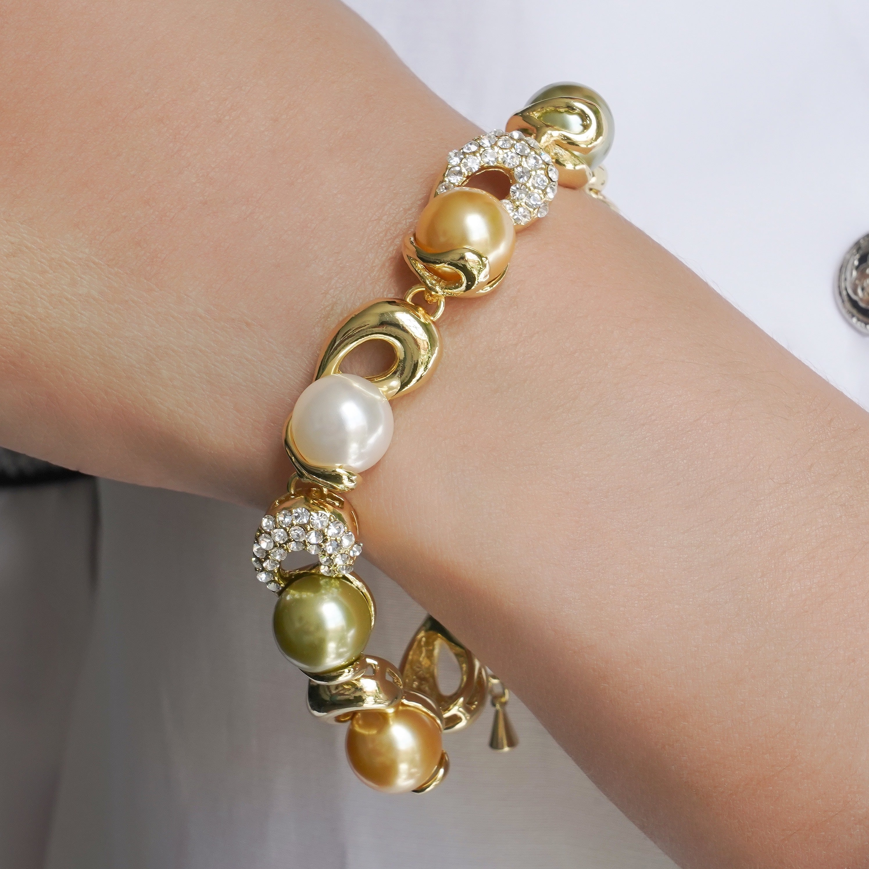 CC01334 Bracelet 18K Yellow Gold Plated Alloy Imitation Pearl