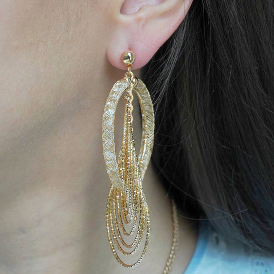 CC01455 Earrings 18K Gold Plated Copper Crystal