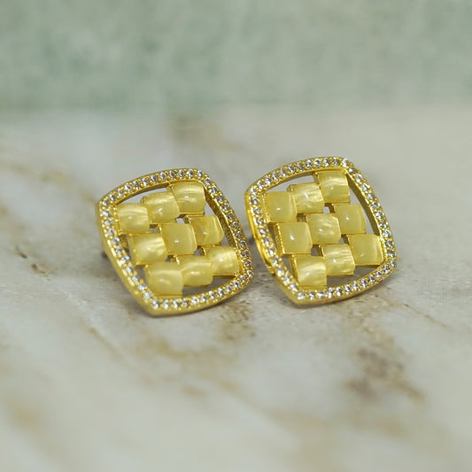 CC01243 Earrings 18K Yellow Gold Plated Alloy Crystal