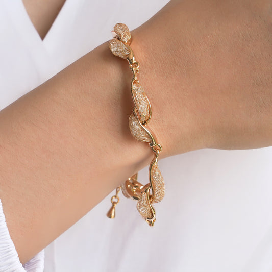 CC00914 Bracelet 18K Gold Plated Copper Crystal