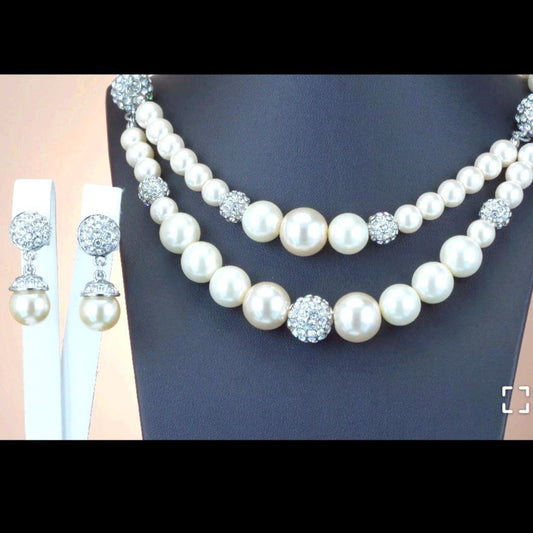 CC00272 Set Alloy Pearl 18k white gold plated