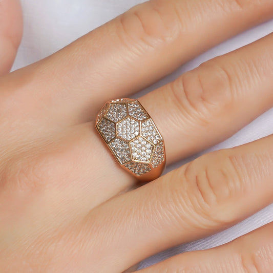 CC00751 Ring 18K gold plated Copper cubic zirconia