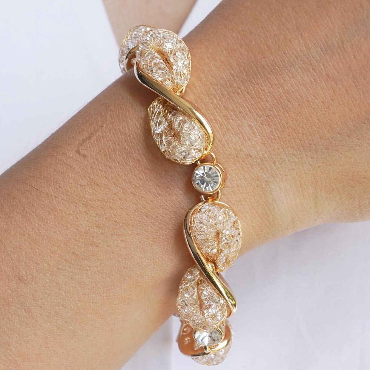 CC01331 Bracelet 18K Gold Plated Copper Crystal