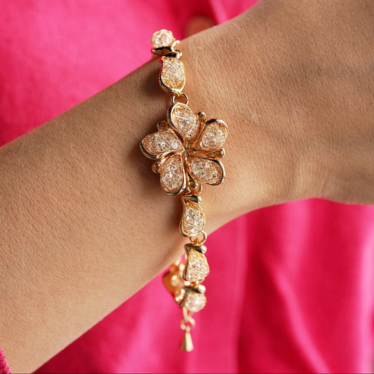 CC01434 Bracelet 18K Gold Plated Copper Crystal