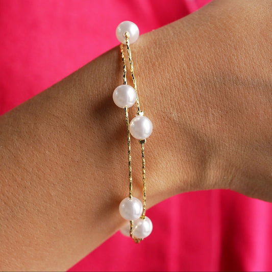 CC01430 Bracelet 18K Gold Plated Alloy Simulated Pearl