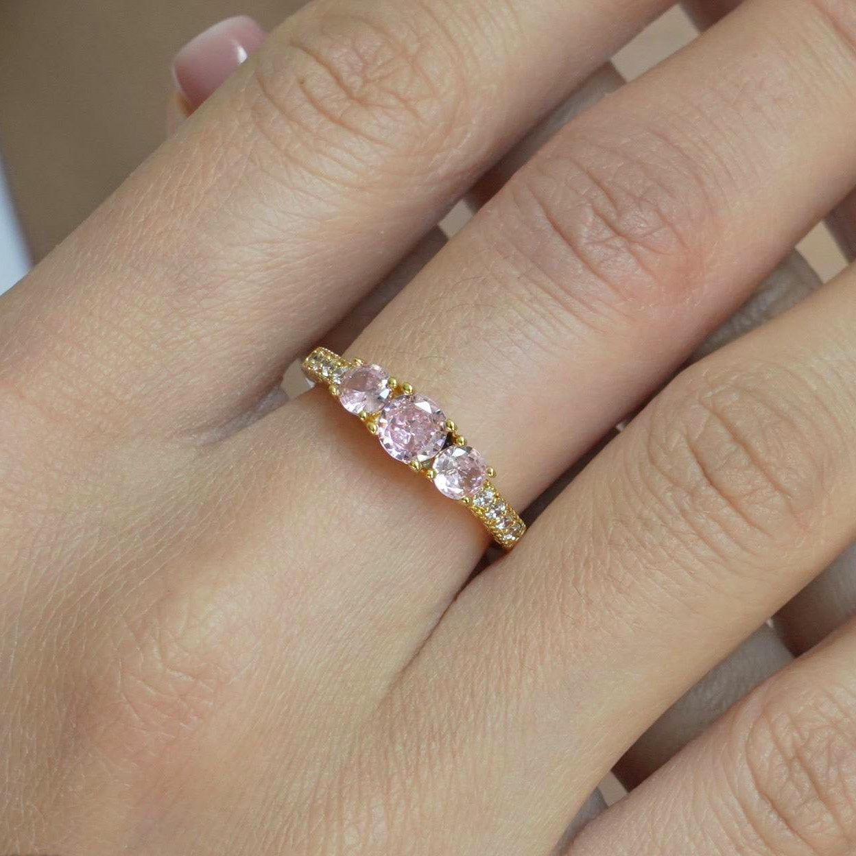 CC01502 Ring 18K Gold Plated Copper Cubic Zirconia